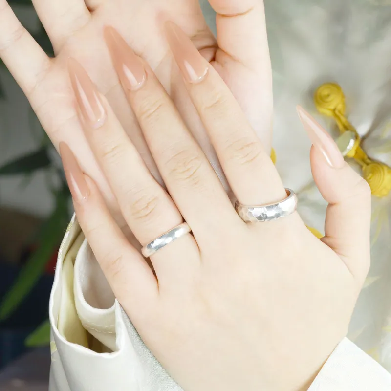 YINZHIXING 999 Fine Silver Rings Unisex-4