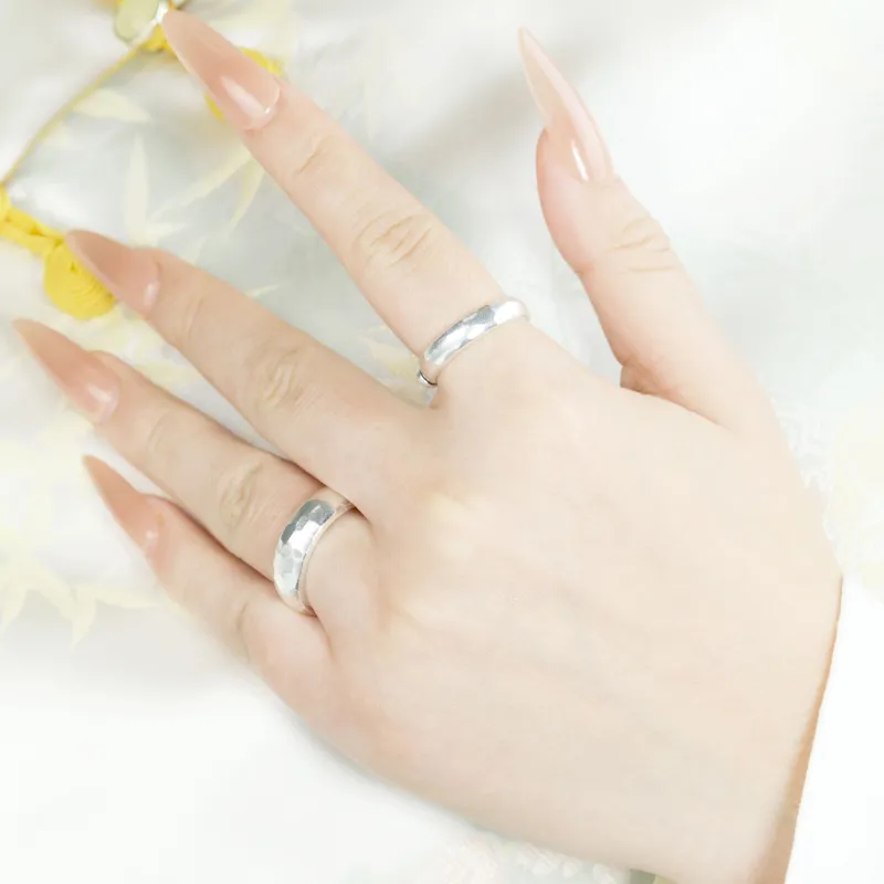 YINZHIXING 999 Fine Silver Rings Unisex-1