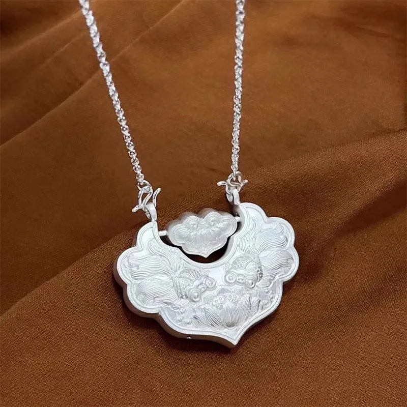 YINZHIXING Foot Silver 990 Necklaces Unisex-1