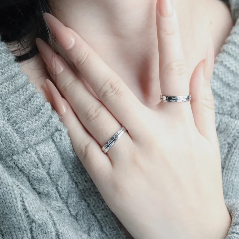 YINZHIXING 999 Fine Silver Rings Unisex-17