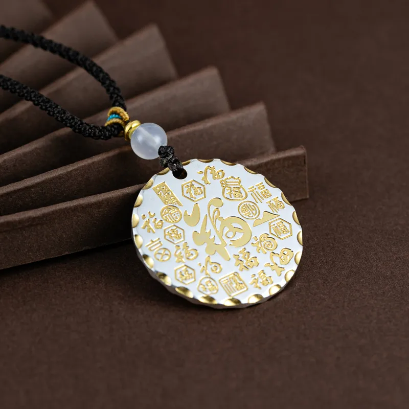 YINZHIXING 999 Fine Silver Foot Silver Pendants Unisex-5
