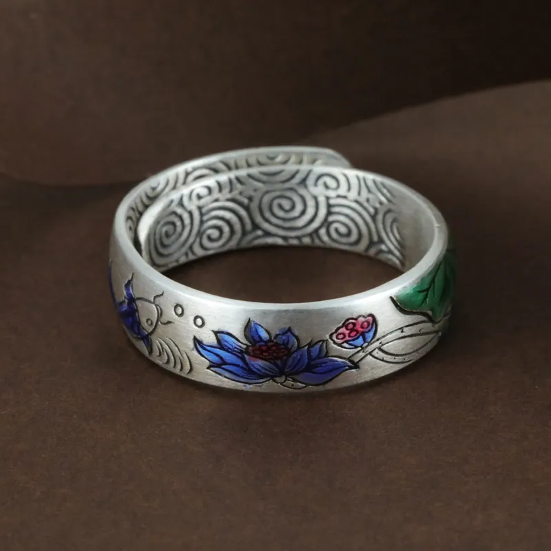 YINZHIXING 999 Fine Silver Rings Unisex-6