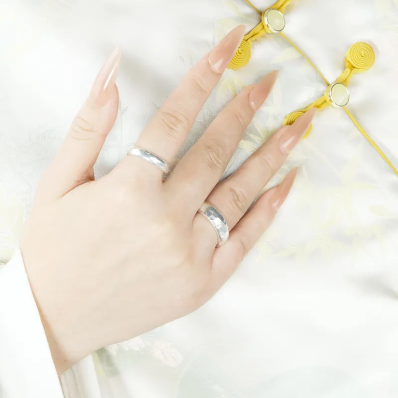 YINZHIXING 999 Fine Silver Rings Unisex-2