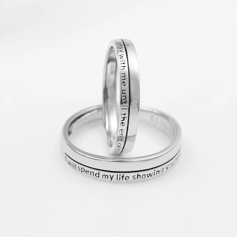 YINZHIXING 999 Fine Silver Rings Unisex-5