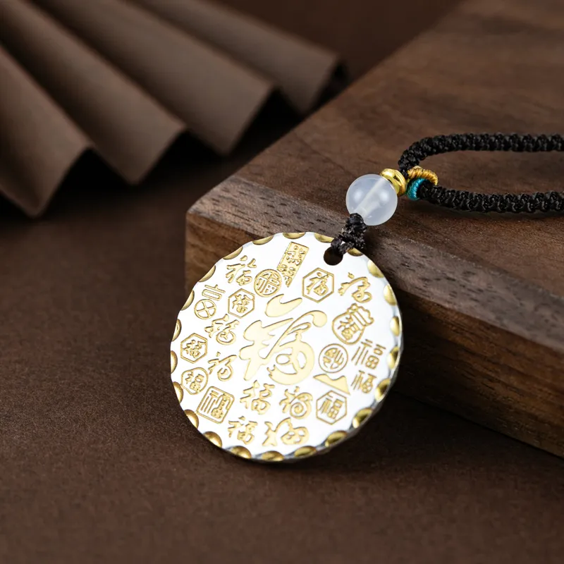 YINZHIXING 999 Fine Silver Foot Silver Pendants Unisex-7