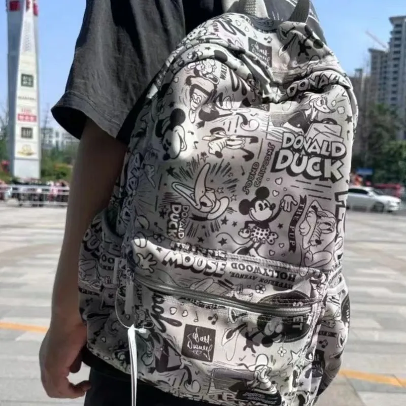 Disney Canvas Backpack Regular Unisex Navy Pine/Black/White Mickey/Transformers Toys-5