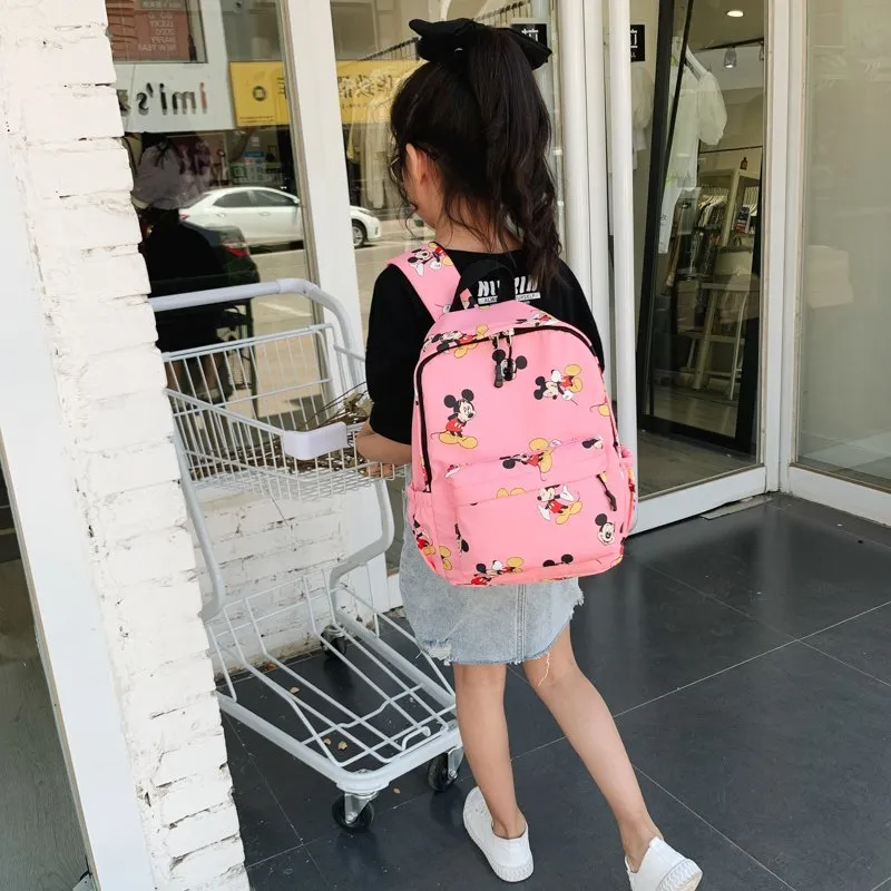 Disney Nylon Backpack Unisex White Beige Pink Blue-8