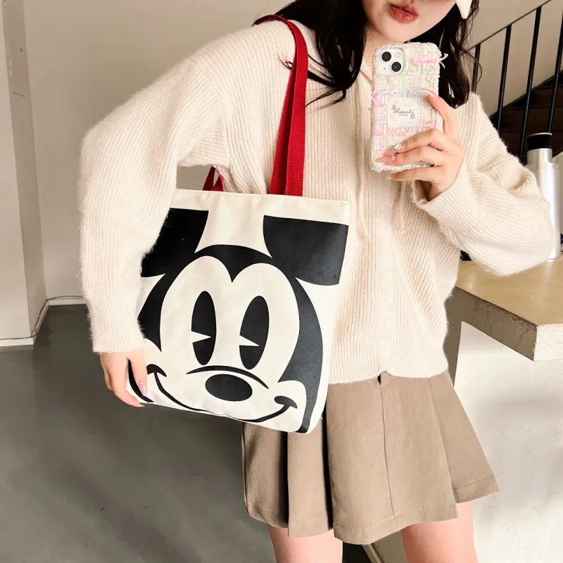 Disney Canvas Canvas Bag Shoulder Bag Crossbody Bag Tote Unisex Mickey Mouse Minnie Mouse-3
