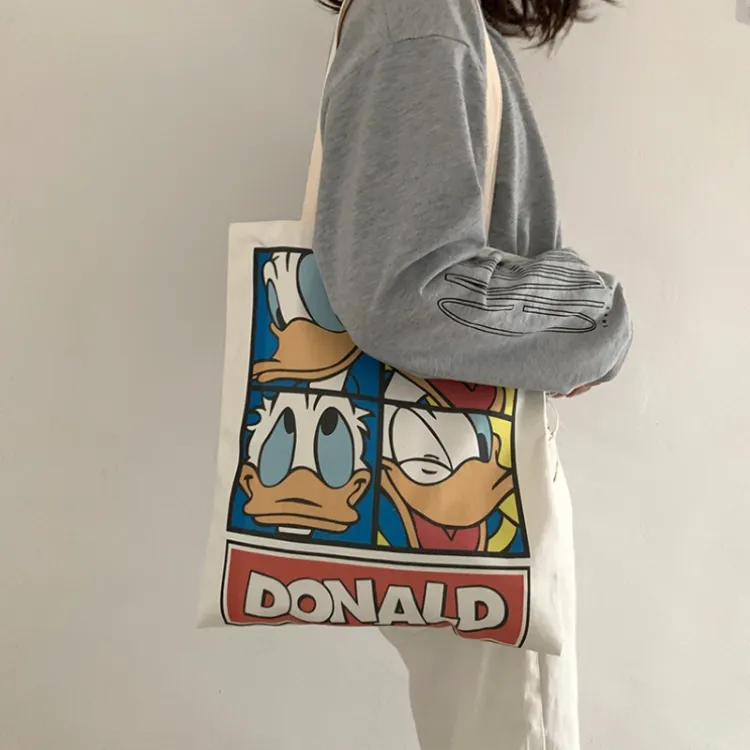 Disney Canvas Shoulder Bag Unisex Ba White-2