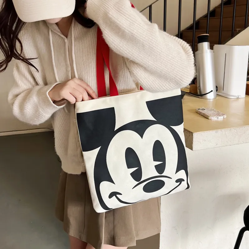 Disney Canvas Canvas Bag Shoulder Bag Crossbody Bag Tote Unisex Mickey Mouse Minnie Mouse-6