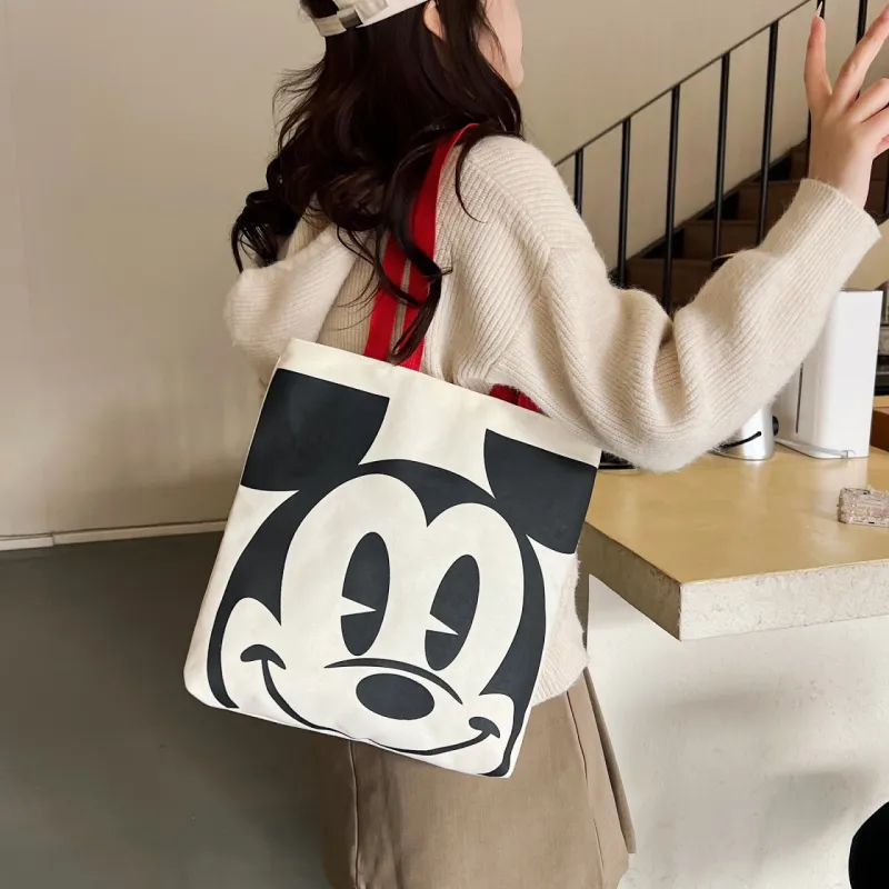 Disney Canvas Canvas Bag Shoulder Bag Crossbody Bag Tote Unisex Mickey Mouse Minnie Mouse-2