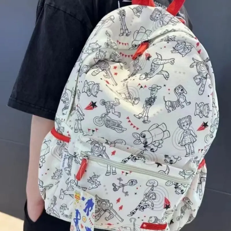Disney Canvas Backpack Regular Unisex Navy Pine/Black/White Mickey/Transformers Toys-8