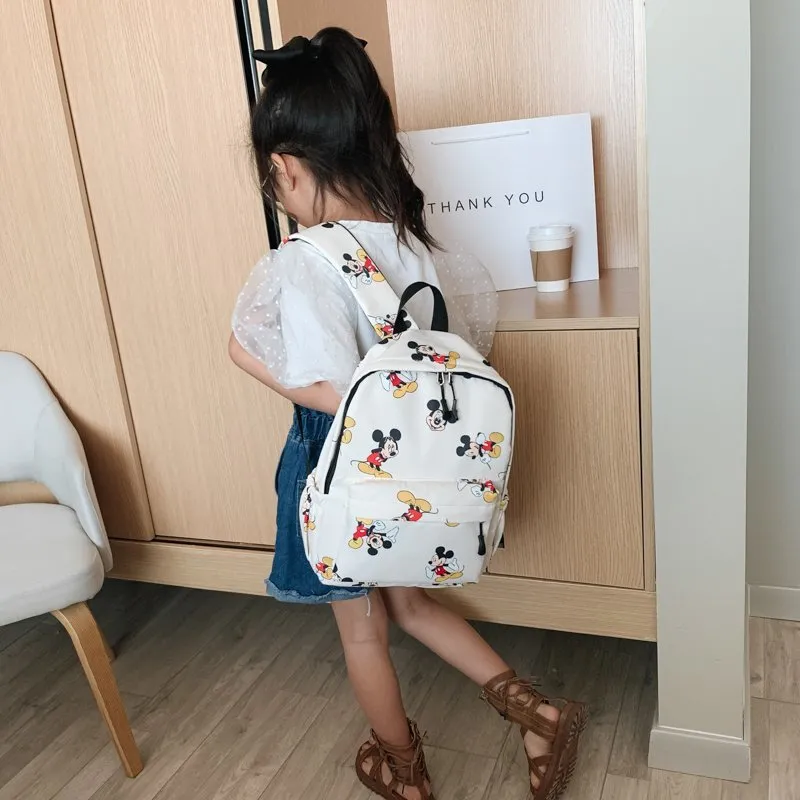 Disney Nylon Backpack Unisex White Beige Pink Blue-3