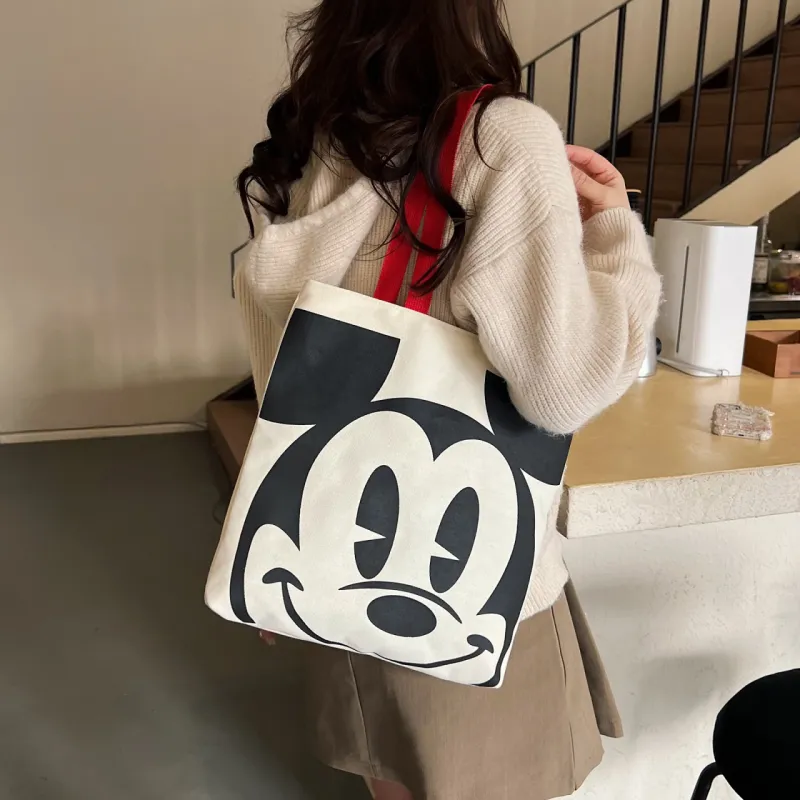 Disney Canvas Canvas Bag Shoulder Bag Crossbody Bag Tote Unisex Mickey Mouse Minnie Mouse-5