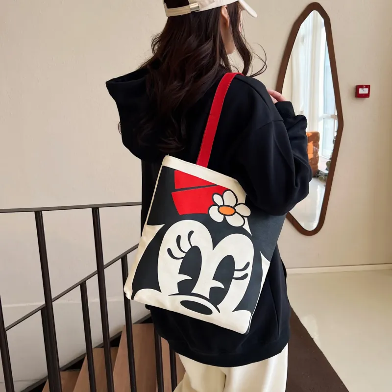 Disney Canvas Canvas Bag Shoulder Bag Crossbody Bag Tote Unisex Mickey Mouse Minnie Mouse-13