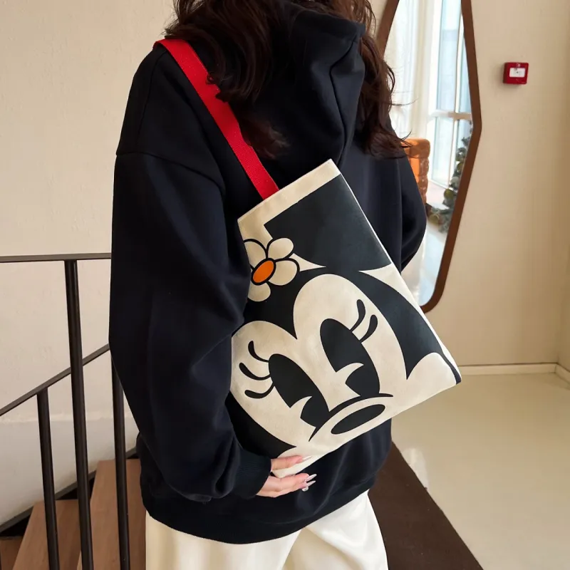 Disney Canvas Canvas Bag Shoulder Bag Crossbody Bag Tote Unisex Mickey Mouse Minnie Mouse-11