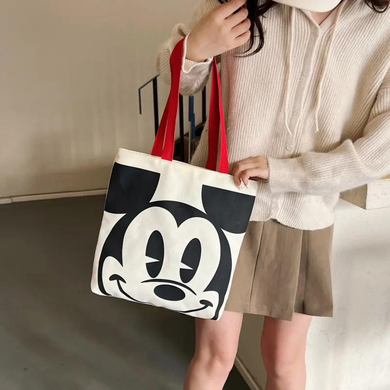 Disney Canvas Canvas Bag Shoulder Bag Crossbody Bag Tote Unisex Mickey Mouse Minnie Mouse-1