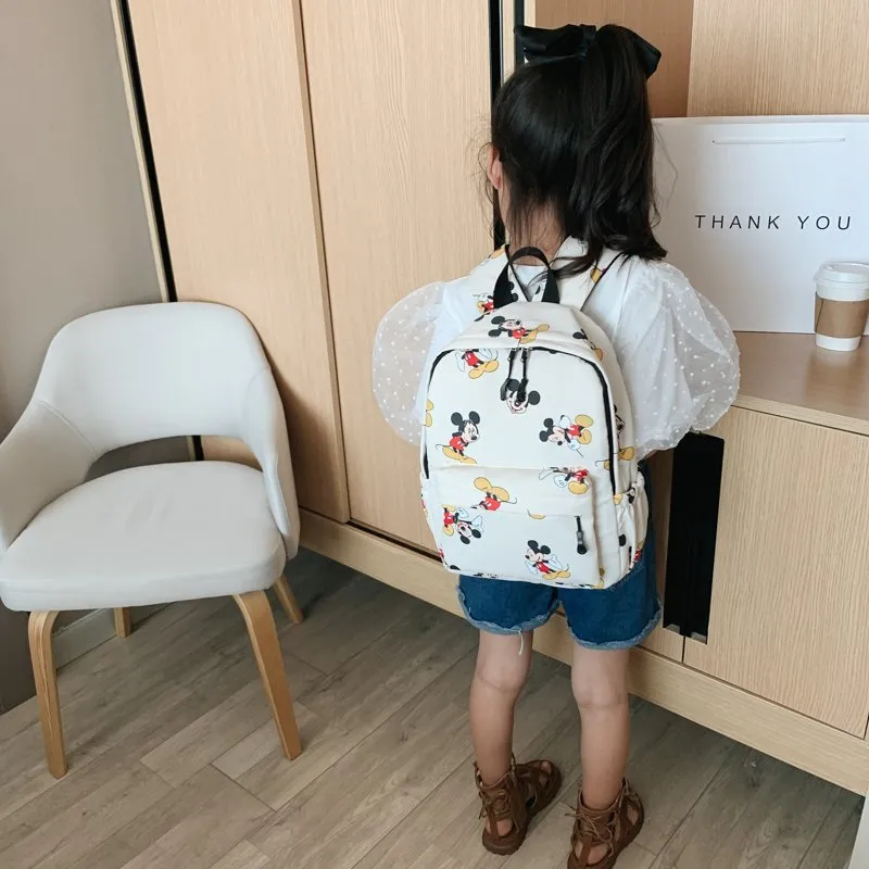 Disney Nylon Backpack Unisex White Beige Pink Blue-4