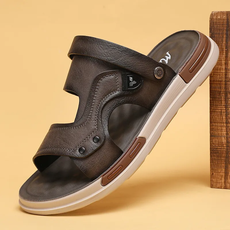 Mulinsen Outerwear Water Resistant, Open Toe Slip on Teenagers Individual Comfortable Beach Sandals Men's-3