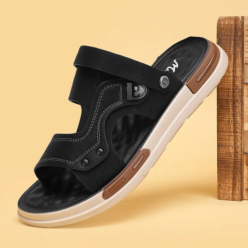 Mulinsen Outerwear Water Resistant, Open Toe Slip on Teenagers Individual Comfortable Beach Sandals Men's-7