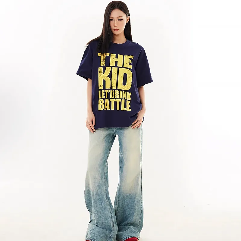KUNZHUDAXIANG Drop Shoulder Sleeve T Shirt Unisex-14