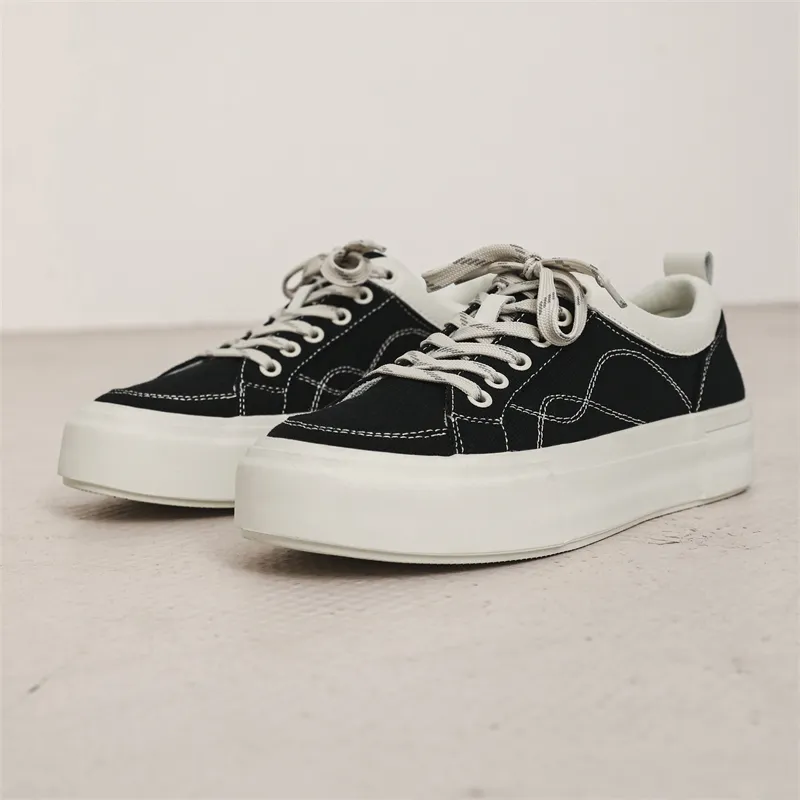 MODENGPAN Breathable Lightweight Low Top Canvas Shoes Men's-1