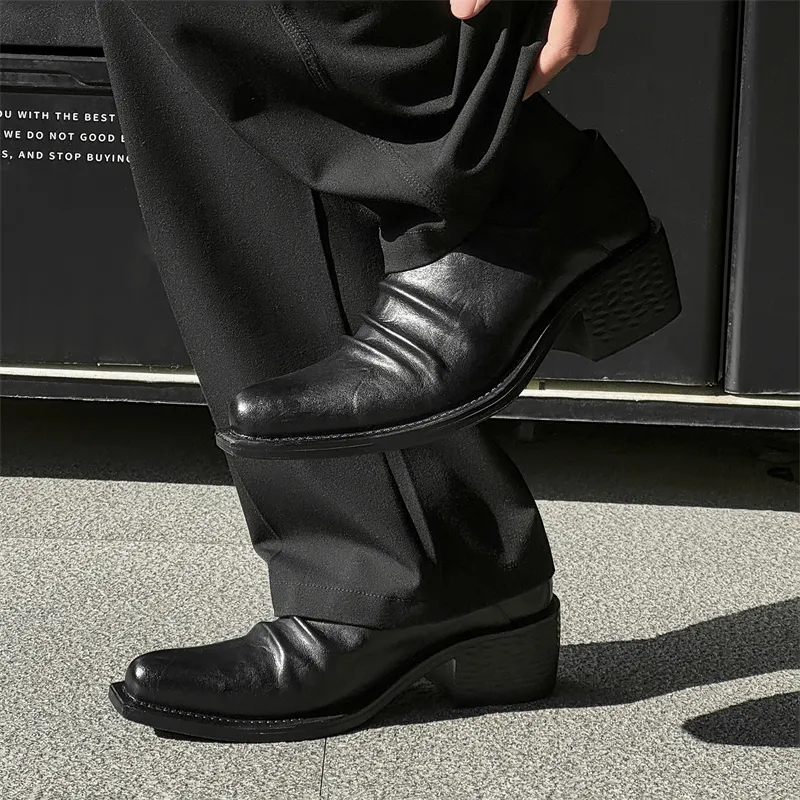 MODENGPAN Men's Casual Shoes Men's Black-4
