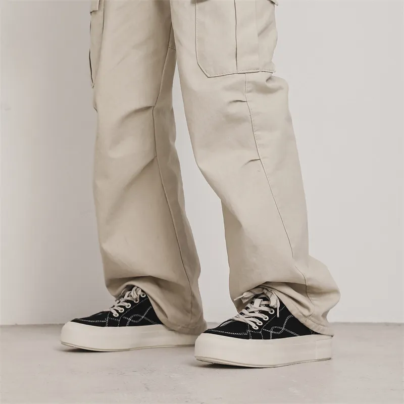 MODENGPAN Breathable Lightweight Low Top Canvas Shoes Men's-3