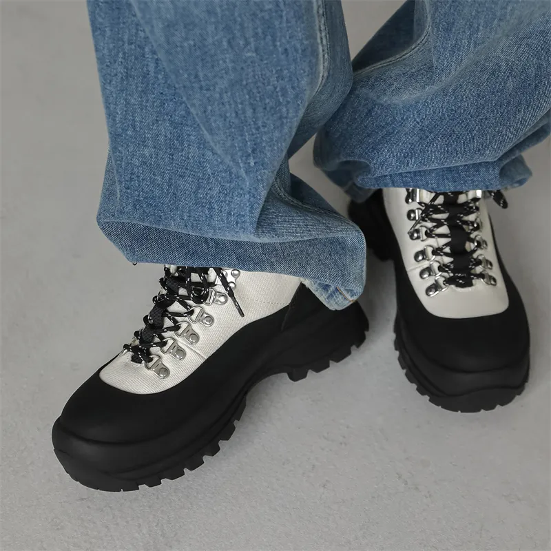 MODENGPAN Men's Casual Shoes Men Mid Top-3