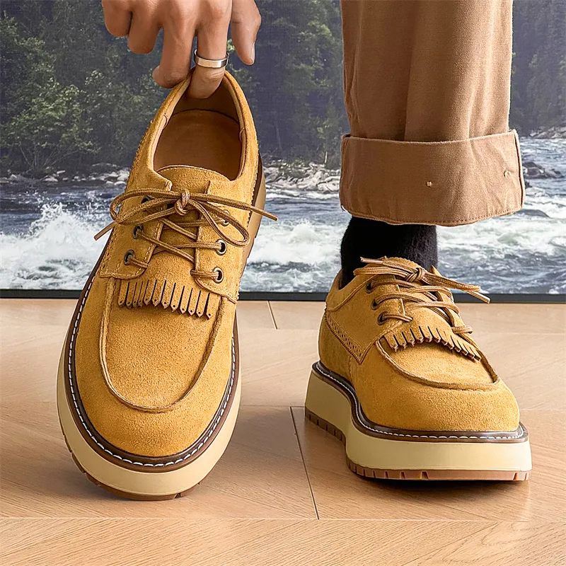 MODENGPAN Casual Shoes Men's Yellow-5