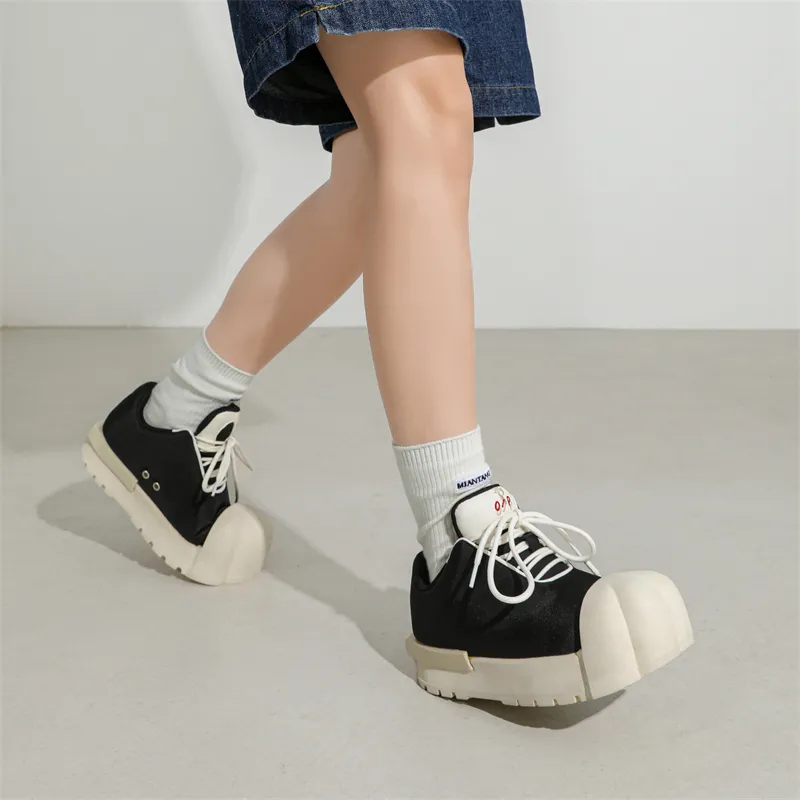 MODENGPAN Low Top Casual Shoes Unisex Black-6