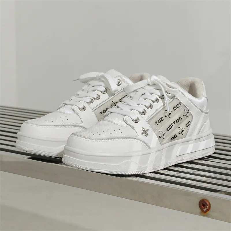 MODENGPAN Breathable Low Top Skateboard Shoes Unisex White-5