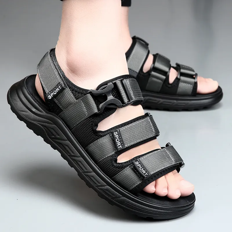 MODENGPAN Beach Sandals Men's Black-4