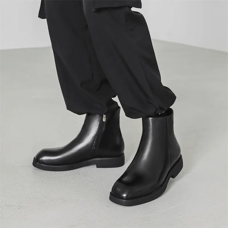MODENGPAN Ankle Boots 3cm Men's Black-9