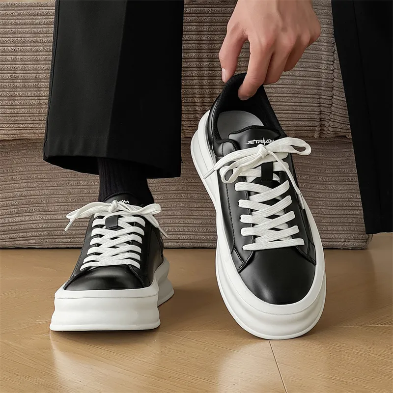 MODENGPAN Lightweight Breathable Height Increasing Low Top Skateboard Shoes Men's-5