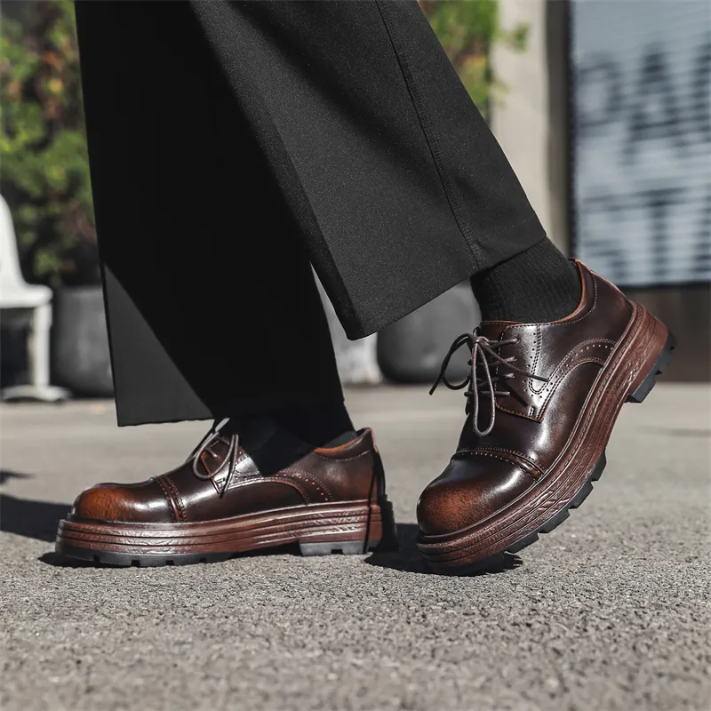 MODENGPAN Casual Shoes Men's Brown-5
