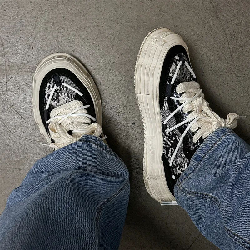 MODENGPAN Low-Top Casual Shoes Men's Black-4
