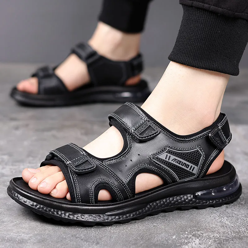 MODENGPAN Beach Sandals Men's Black-7