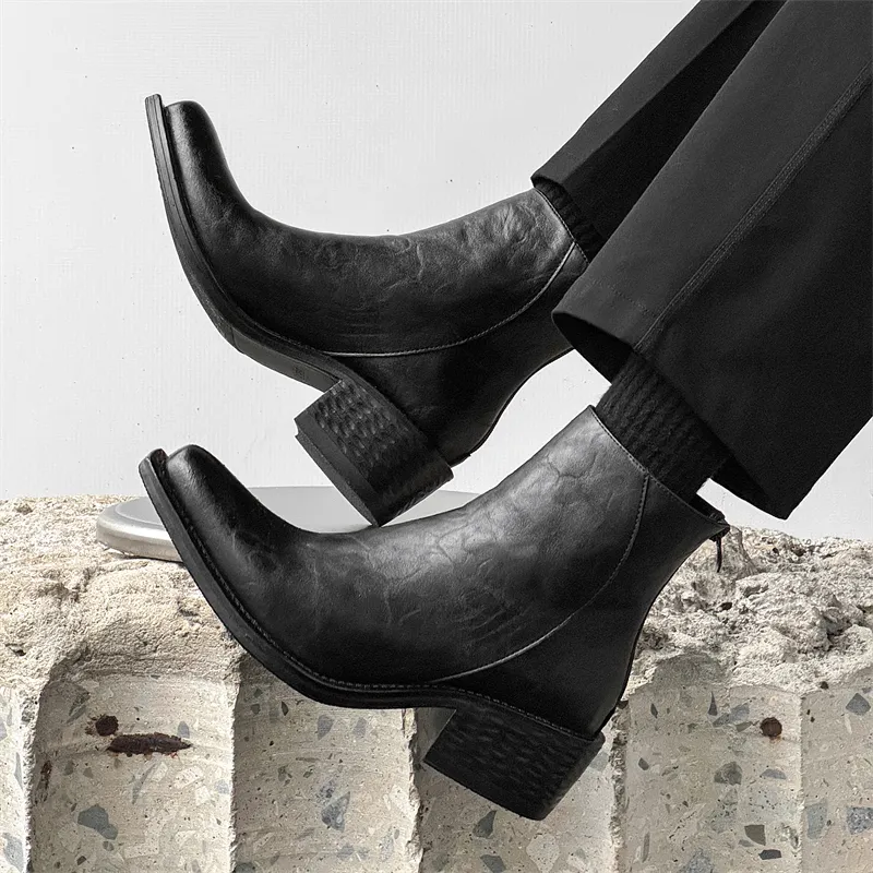 MODENGPAN Ankle Boots 3cm Men's-4
