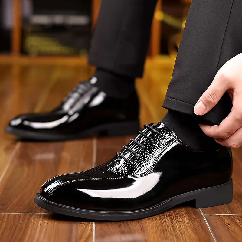 MODENGPAN Dress Shoes Men Low Top Brown/Black/Blue-14