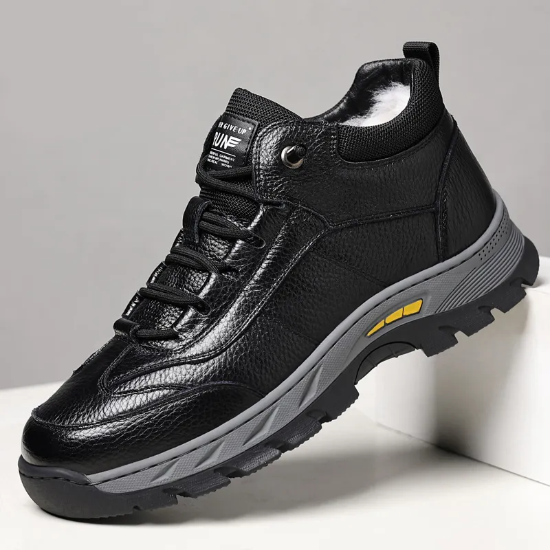 MODENGPAN Mid Top Casual Shoes Men's Black-3