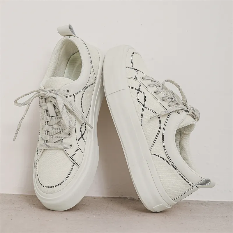 MODENGPAN Breathable Lightweight Low Top Canvas Shoes Men's-6