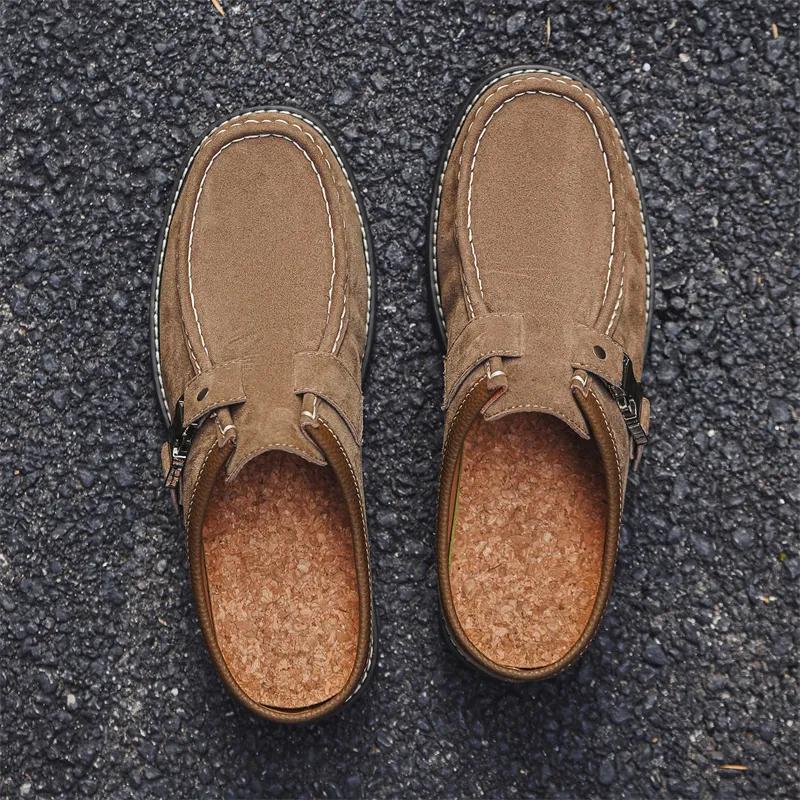 MODENGPAN Rubber Sole Slip Resistant Quick Dry Wrap toe Slippers Men's-5