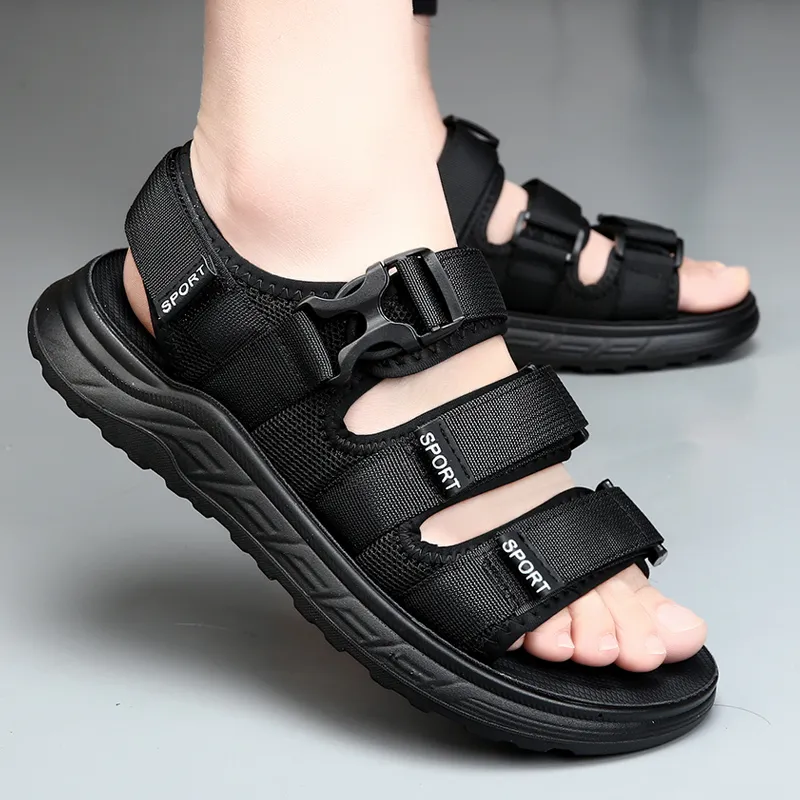 MODENGPAN Beach Sandals Men's Black-8