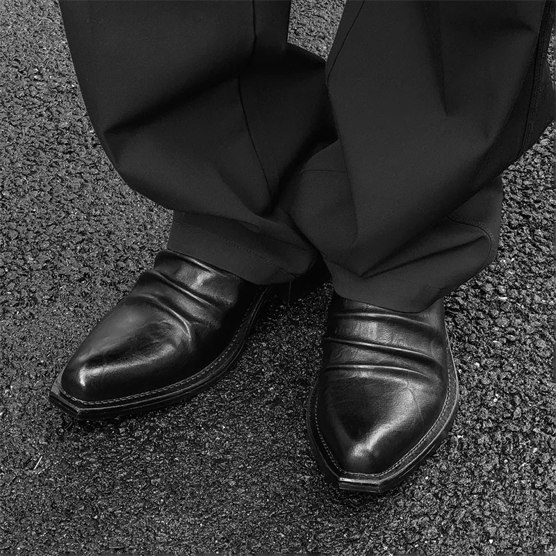 MODENGPAN Men's Casual Shoes Men's Black-2
