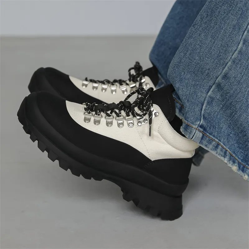 MODENGPAN Men's Casual Shoes Men Mid Top-1