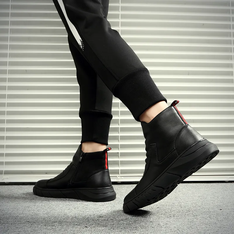 MODENGPAN Ankle Boots Men's Black-6