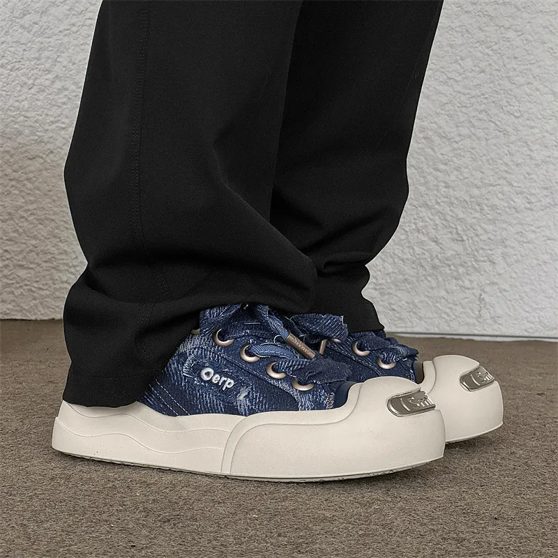 MODENGPAN Lightweight Low Top Canvas Shoes Unisex Blue-2