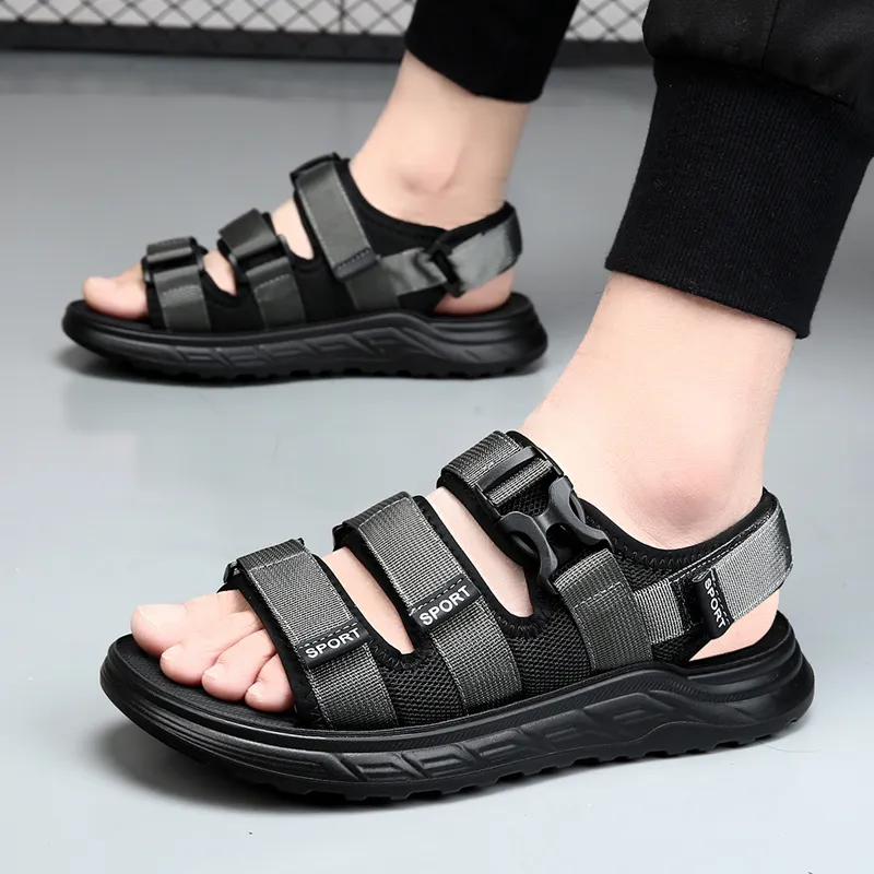 MODENGPAN Beach Sandals Men's Black-2