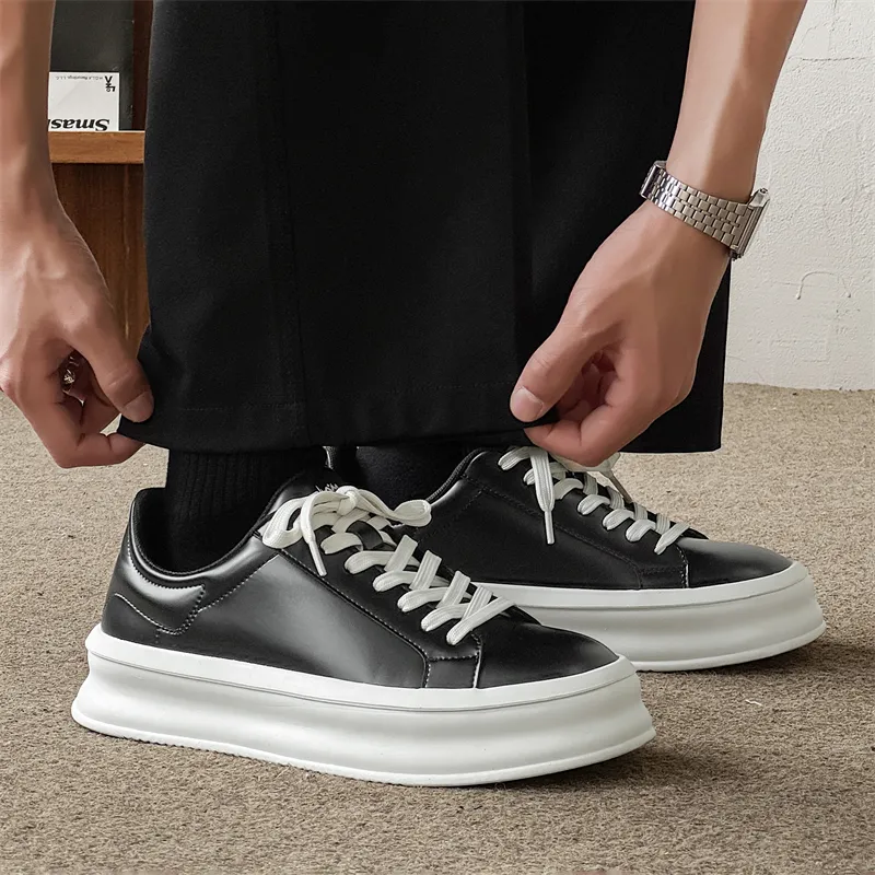 MODENGPAN Lightweight Breathable Height Increasing Low Top Skateboard Shoes Men's-4